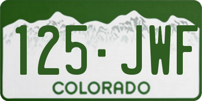 CO license plate 125JWF