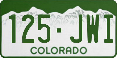 CO license plate 125JWI