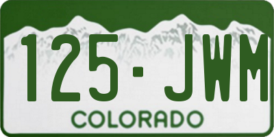 CO license plate 125JWM