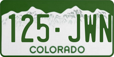 CO license plate 125JWN