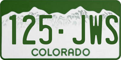 CO license plate 125JWS