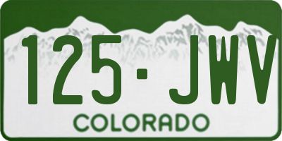 CO license plate 125JWV