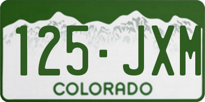 CO license plate 125JXM