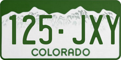 CO license plate 125JXY