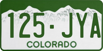 CO license plate 125JYA