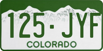 CO license plate 125JYF