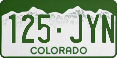 CO license plate 125JYN