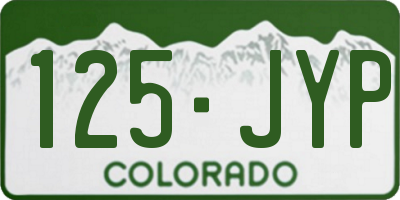 CO license plate 125JYP