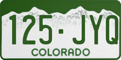 CO license plate 125JYQ