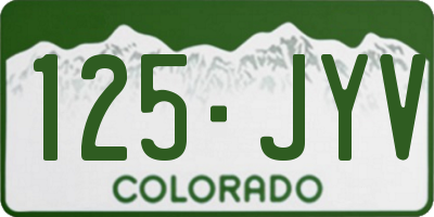 CO license plate 125JYV