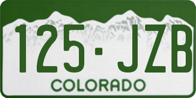 CO license plate 125JZB