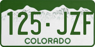 CO license plate 125JZF