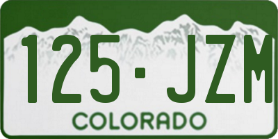 CO license plate 125JZM
