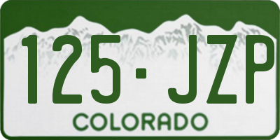 CO license plate 125JZP