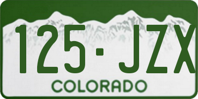 CO license plate 125JZX