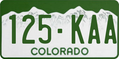 CO license plate 125KAA
