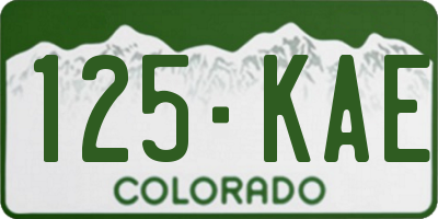 CO license plate 125KAE
