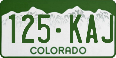 CO license plate 125KAJ