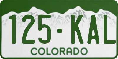 CO license plate 125KAL