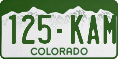 CO license plate 125KAM