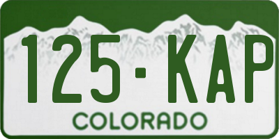 CO license plate 125KAP