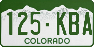 CO license plate 125KBA