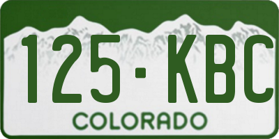 CO license plate 125KBC