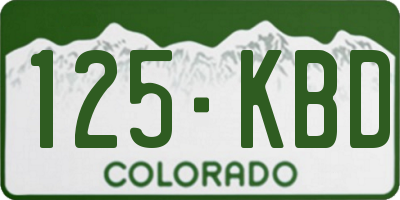 CO license plate 125KBD