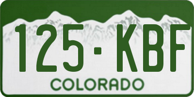 CO license plate 125KBF
