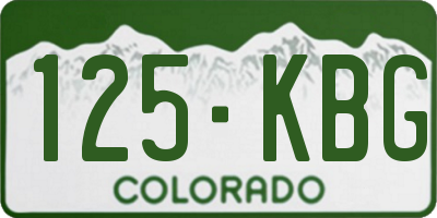 CO license plate 125KBG