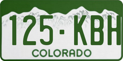 CO license plate 125KBH