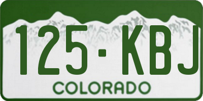 CO license plate 125KBJ