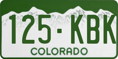 CO license plate 125KBK