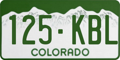 CO license plate 125KBL