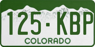 CO license plate 125KBP