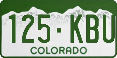 CO license plate 125KBU