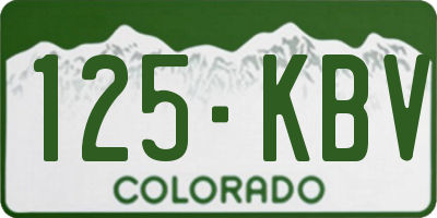 CO license plate 125KBV