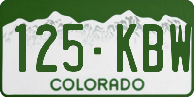 CO license plate 125KBW