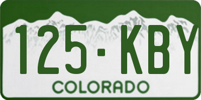 CO license plate 125KBY