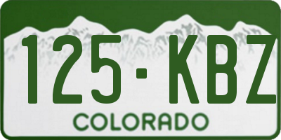 CO license plate 125KBZ