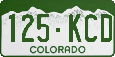 CO license plate 125KCD