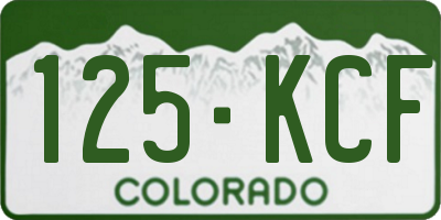CO license plate 125KCF