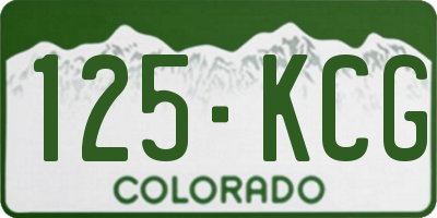 CO license plate 125KCG