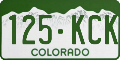 CO license plate 125KCK