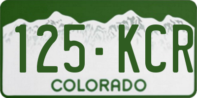 CO license plate 125KCR