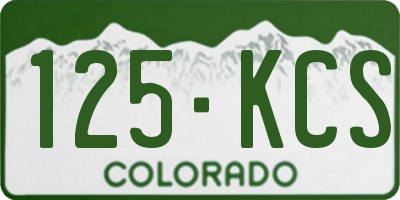CO license plate 125KCS