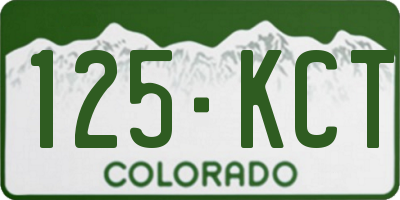 CO license plate 125KCT