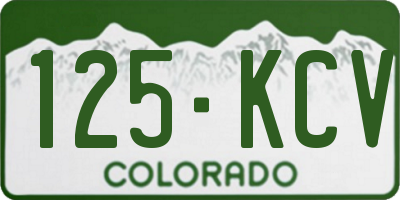 CO license plate 125KCV