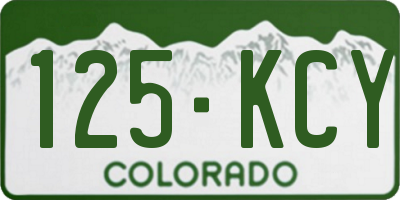 CO license plate 125KCY