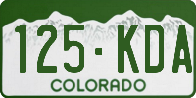CO license plate 125KDA
